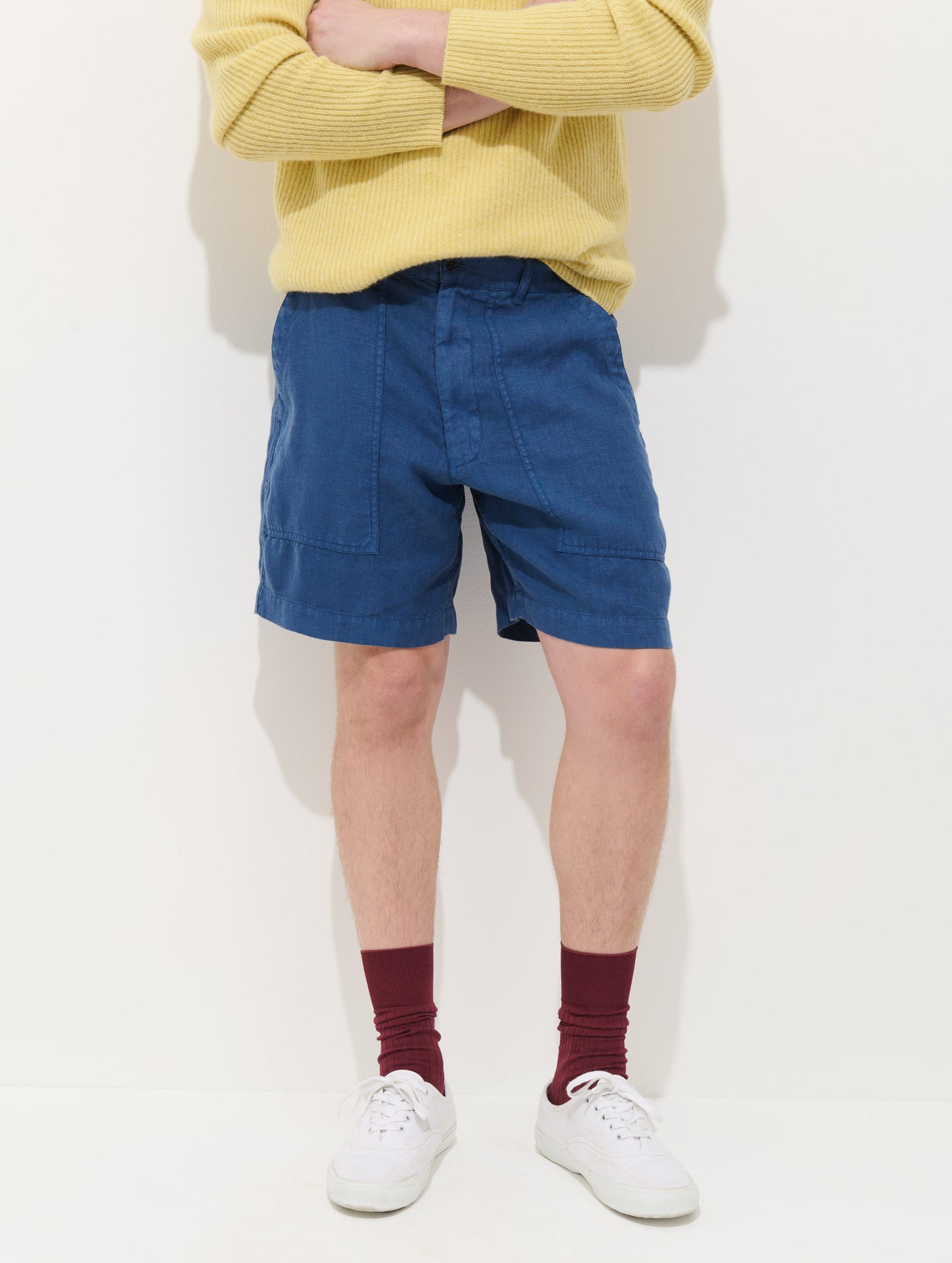 Garment Dyed Pull On Field Short In Linen