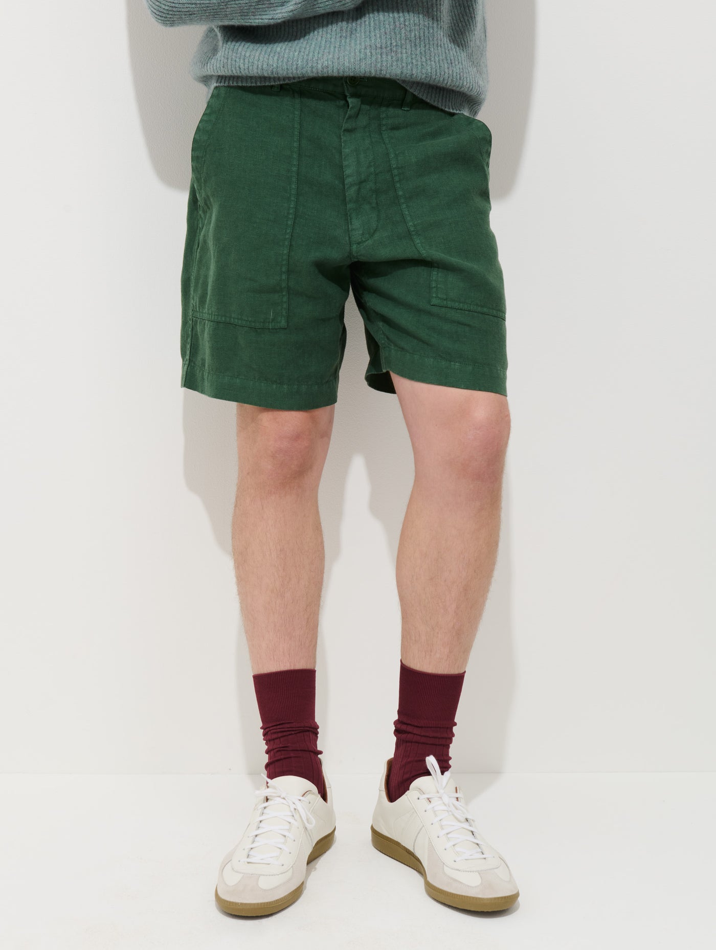 Garment Dyed Pull On Field Short In Linen