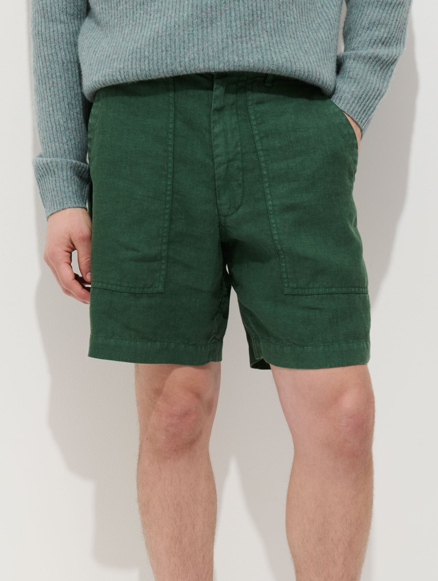 Garment Dyed Pull On Field Short In Linen