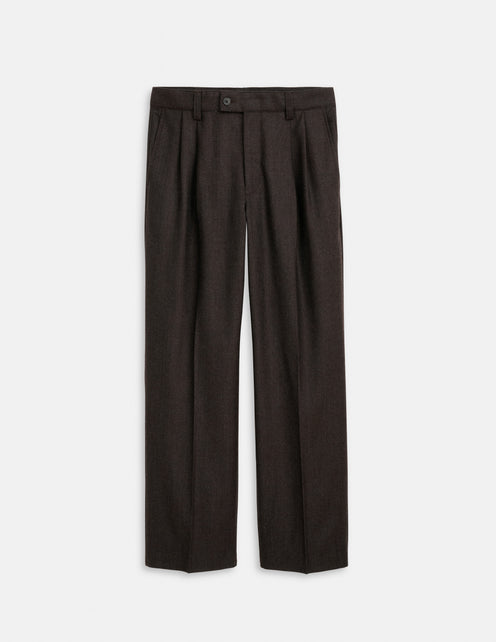 Jeremy Pleated Trouser In Wool Flannel