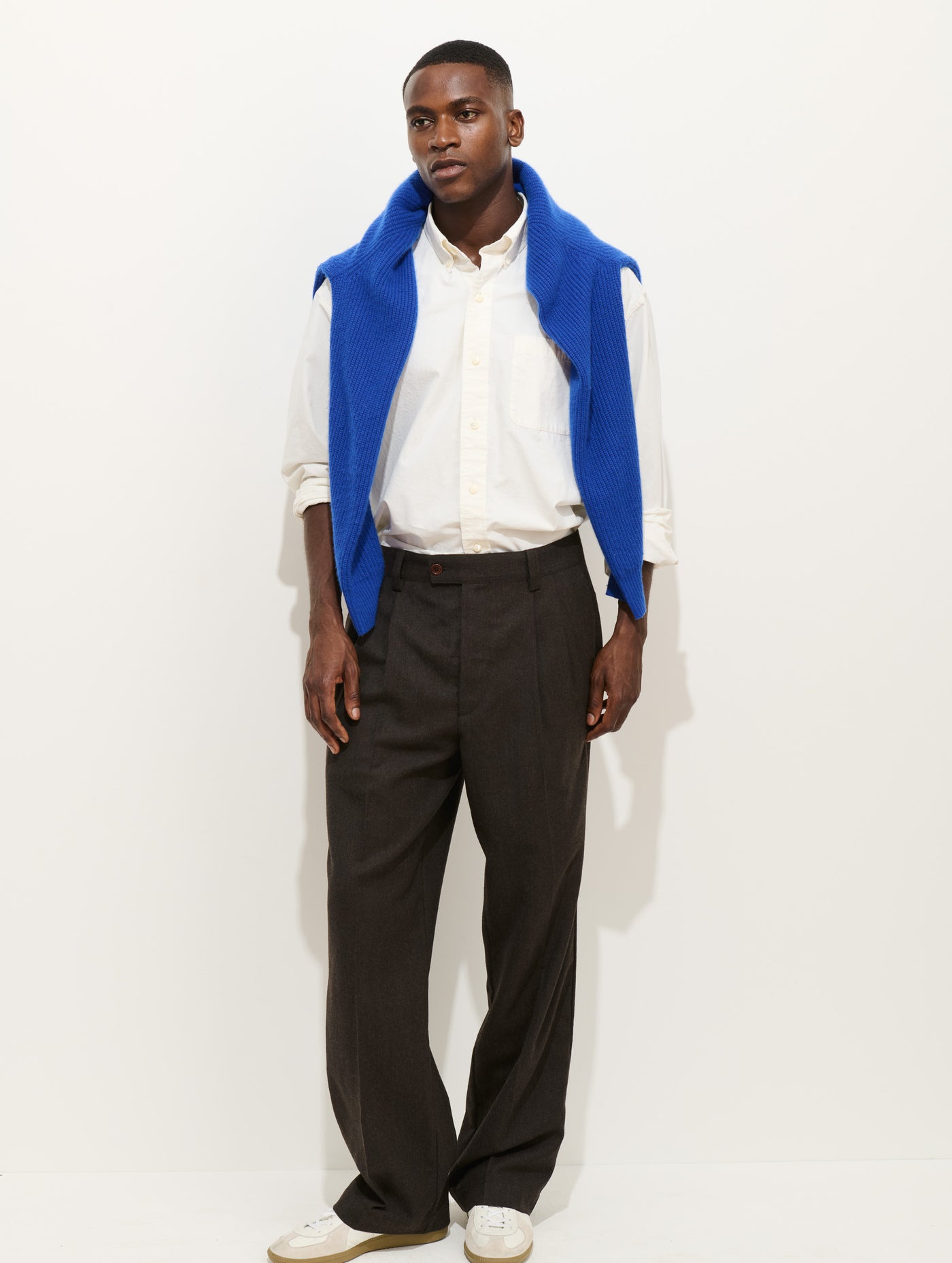 Jeremy Pleated Trouser In Wool Flannel