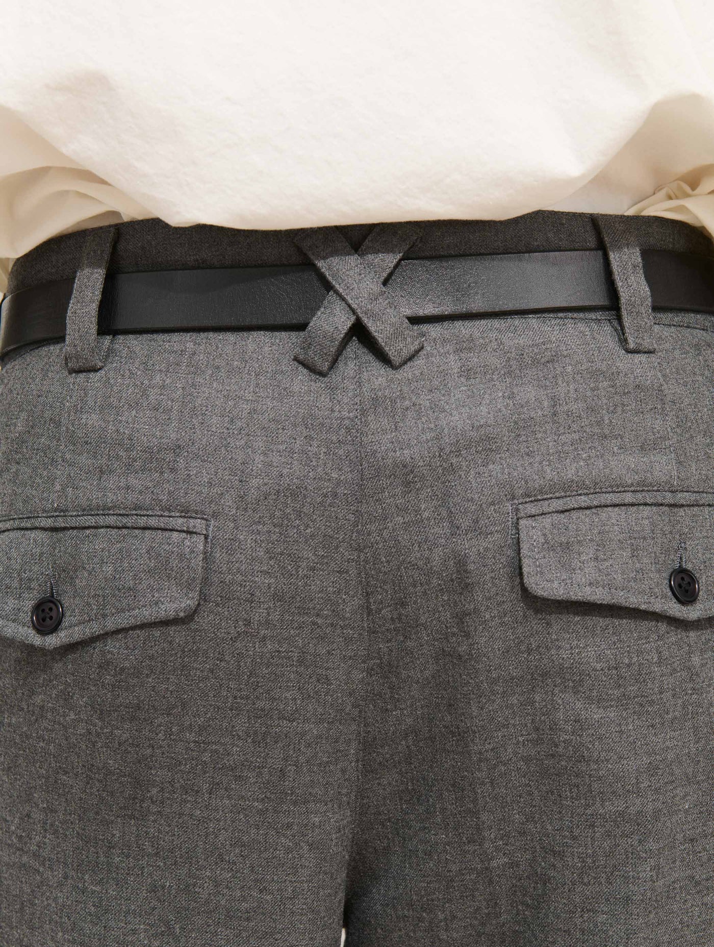 Jeremy Pleated Trouser In Wool Flannel