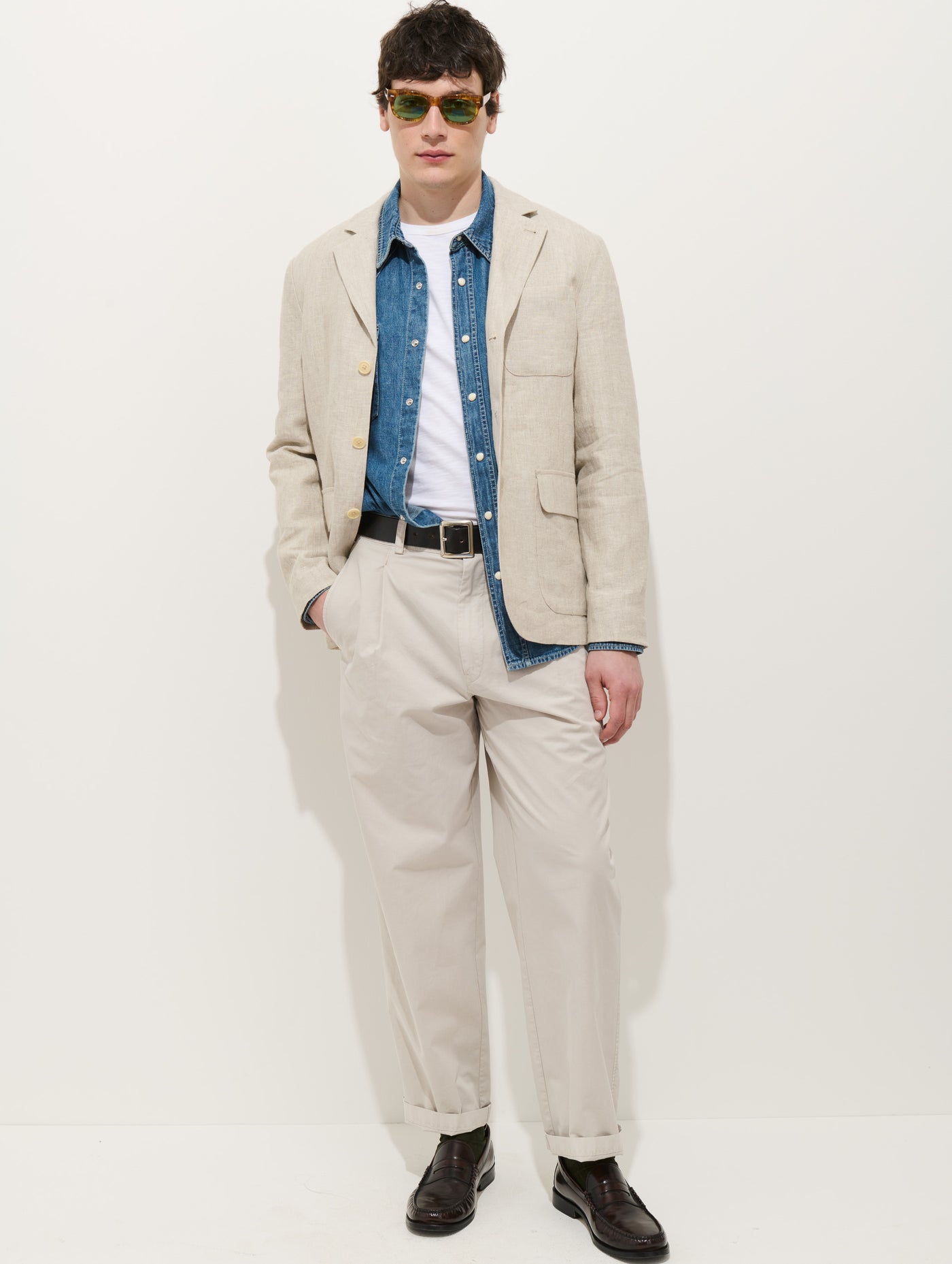Mercer Linen Jacket In Flax