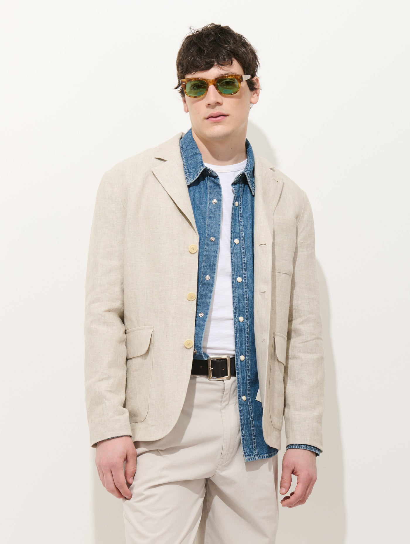 Mercer Linen Jacket In Flax