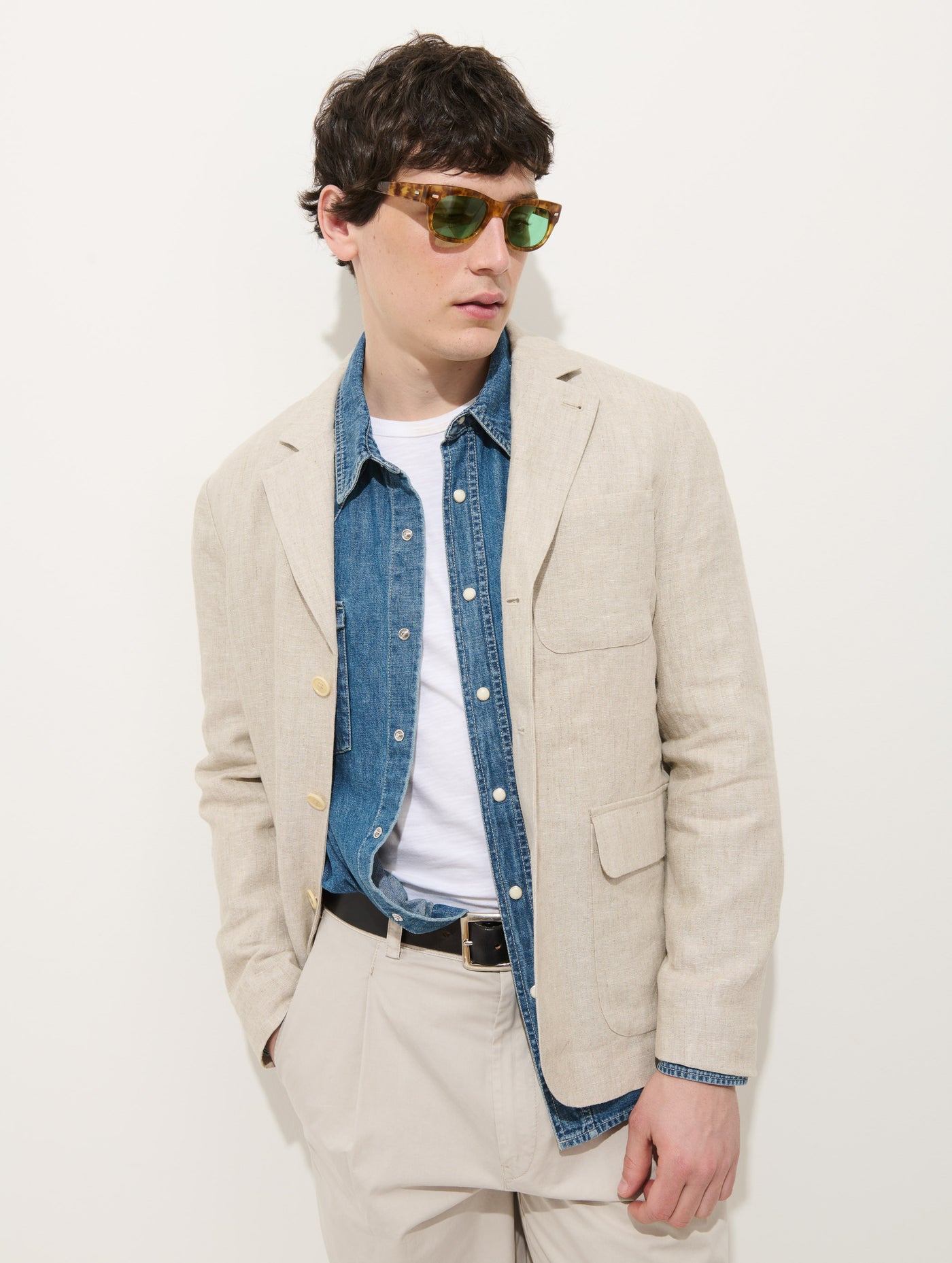 Mercer Linen Jacket In Flax