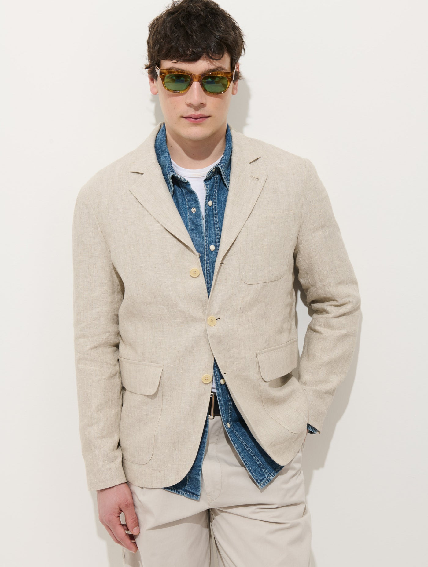 Mercer Linen Jacket In Flax