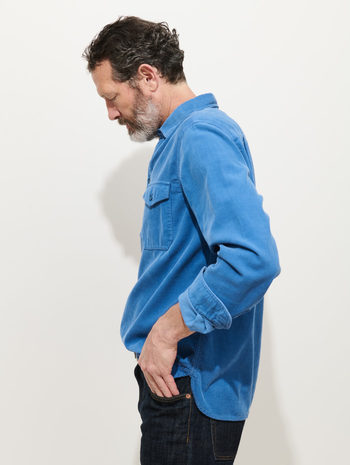 Carter Popover Shirt In Fine Wale Corduroy