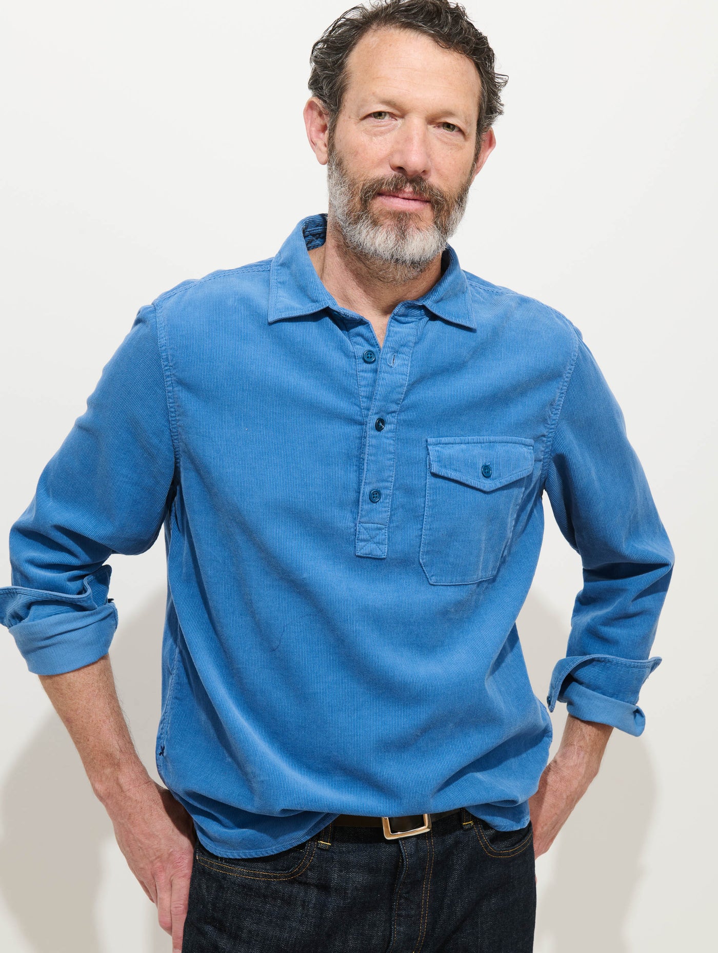 Carter Popover Shirt In Fine Wale Corduroy