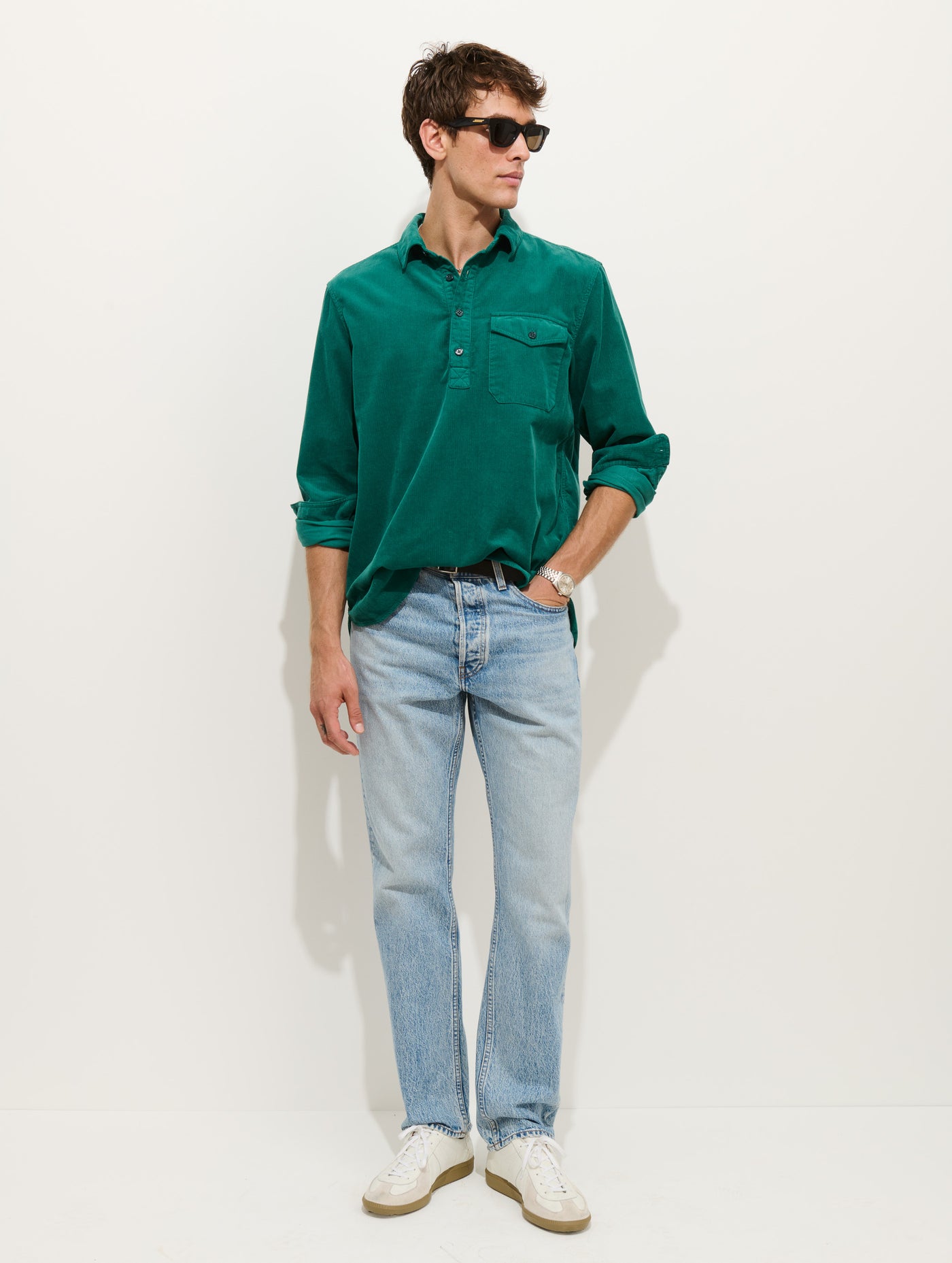 Carter Popover Shirt In Fine Wale Corduroy