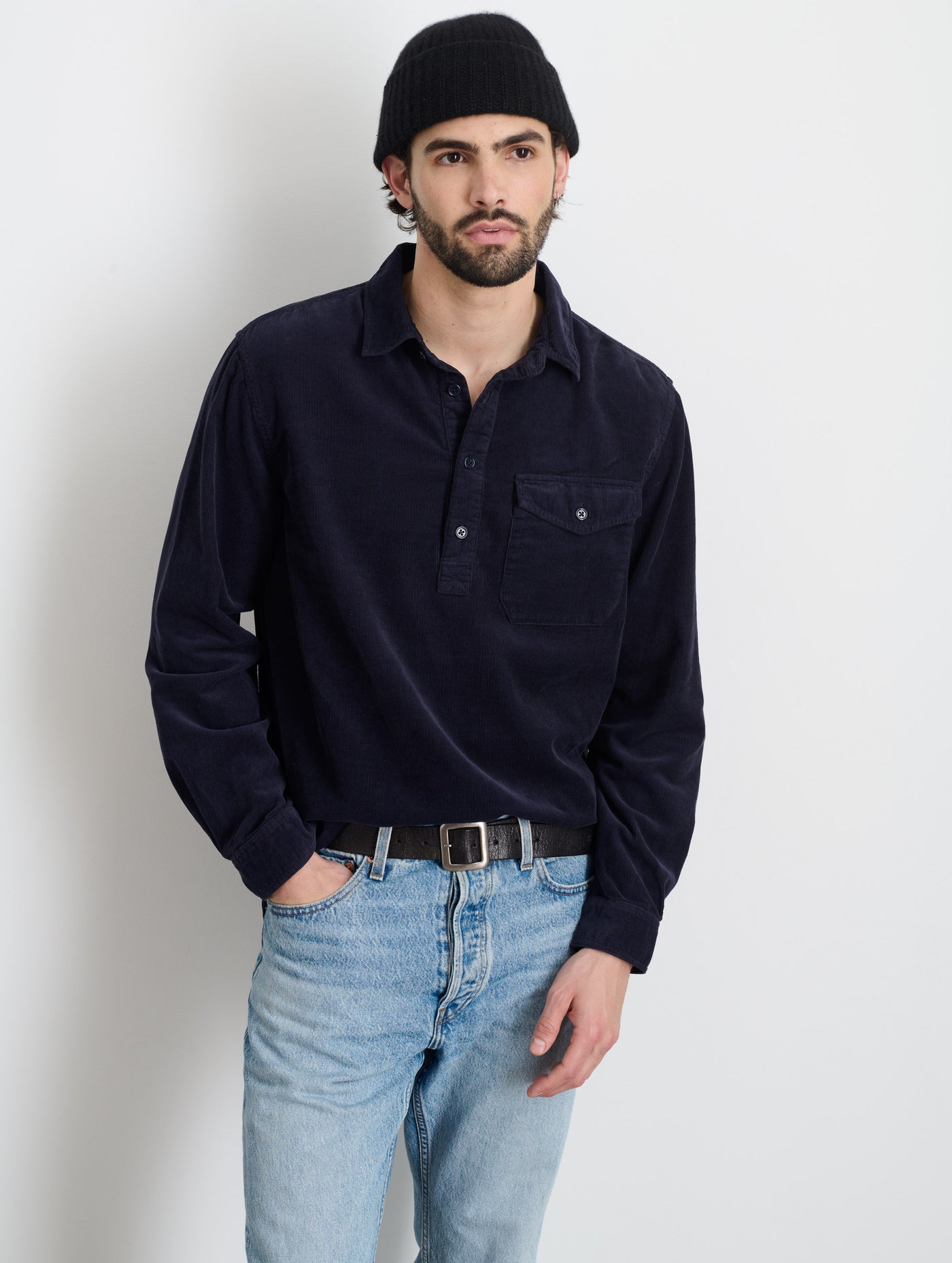 Carter Popover Shirt In Fine Wale Corduroy