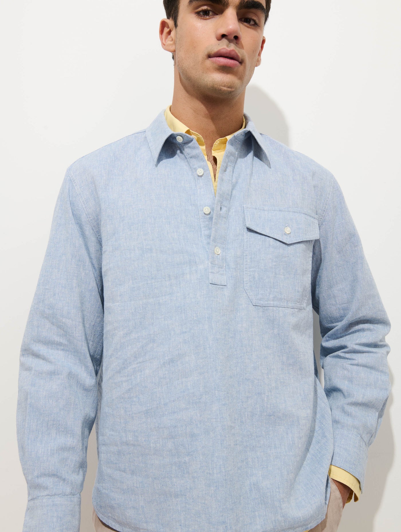 Carter Popover In Linen Cotton