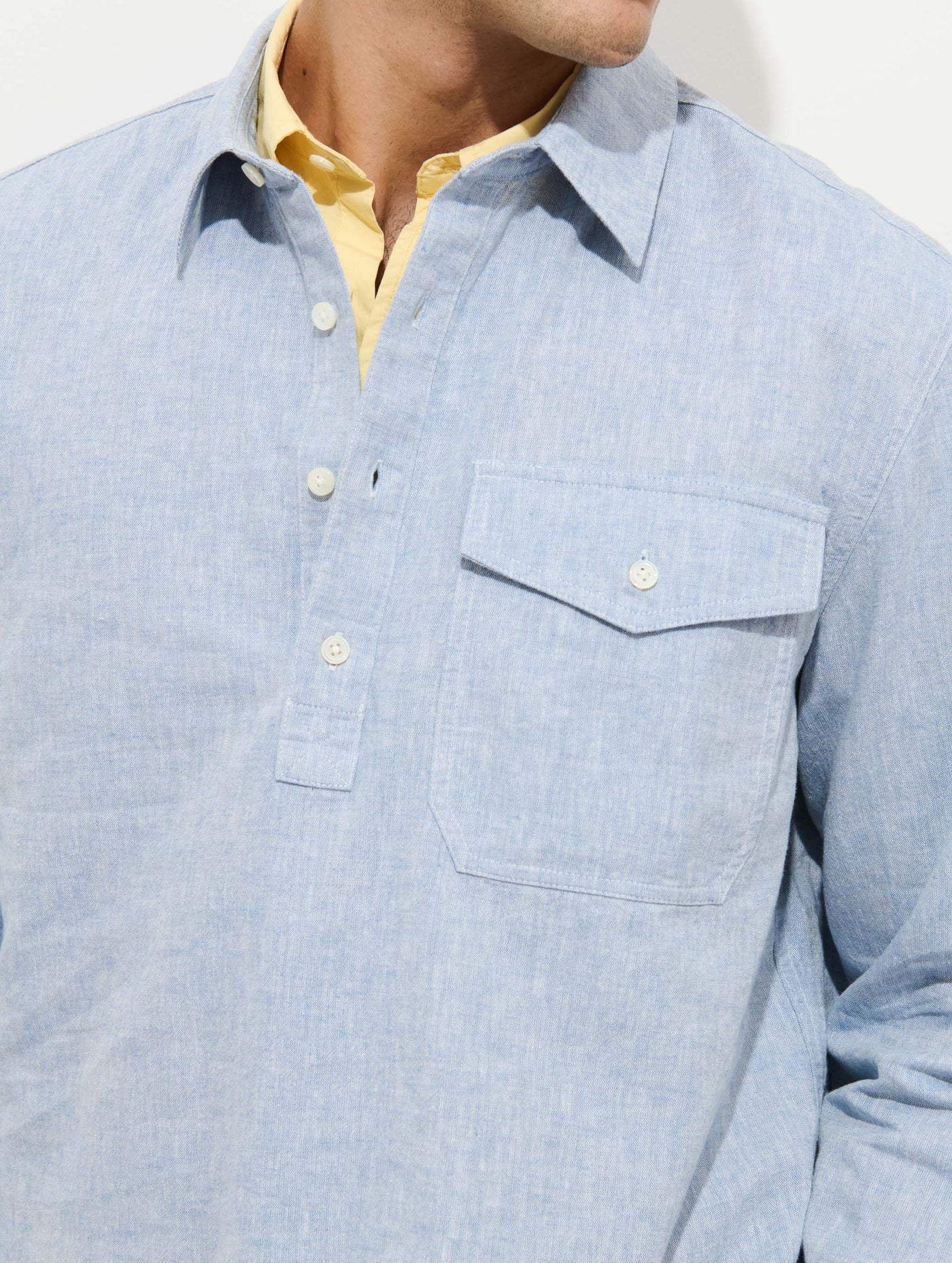 Carter Popover In Linen Cotton