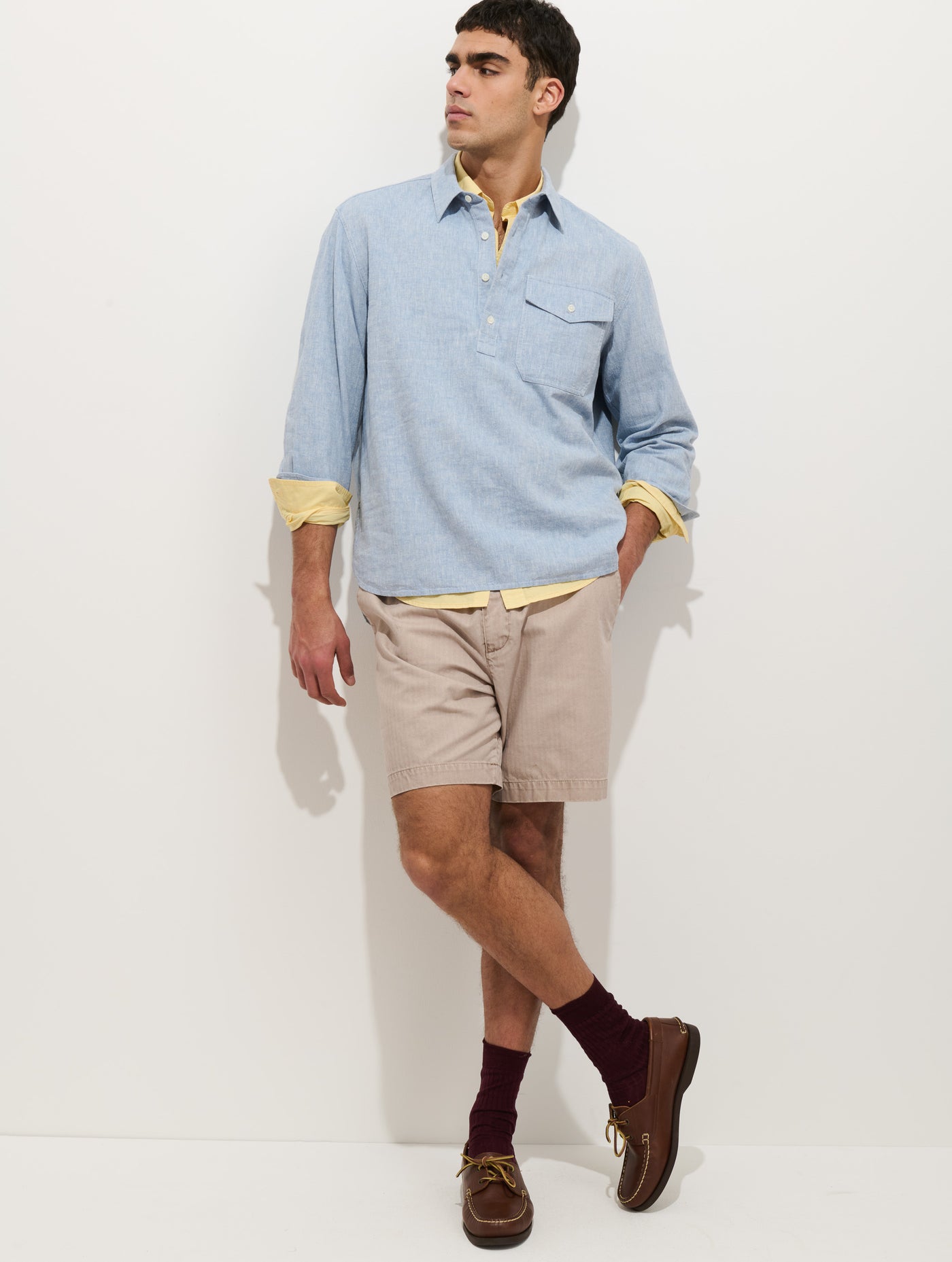 Carter Popover In Linen Cotton