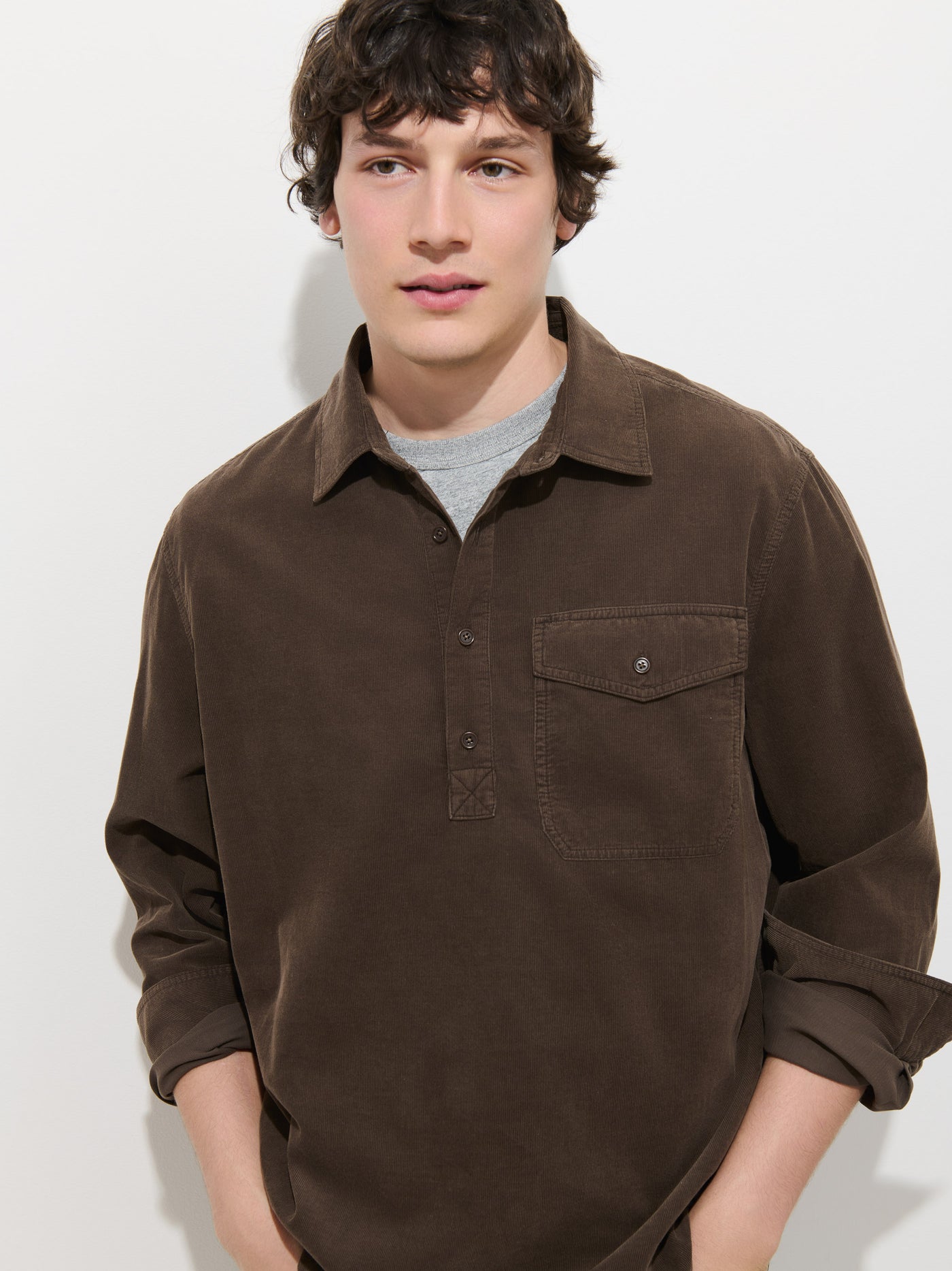 Carter Popover In Fine Wale Corduroy