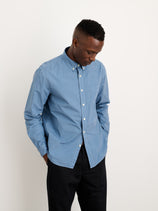 Mill Shirt In Paper Poplin In Faded Delft Blue