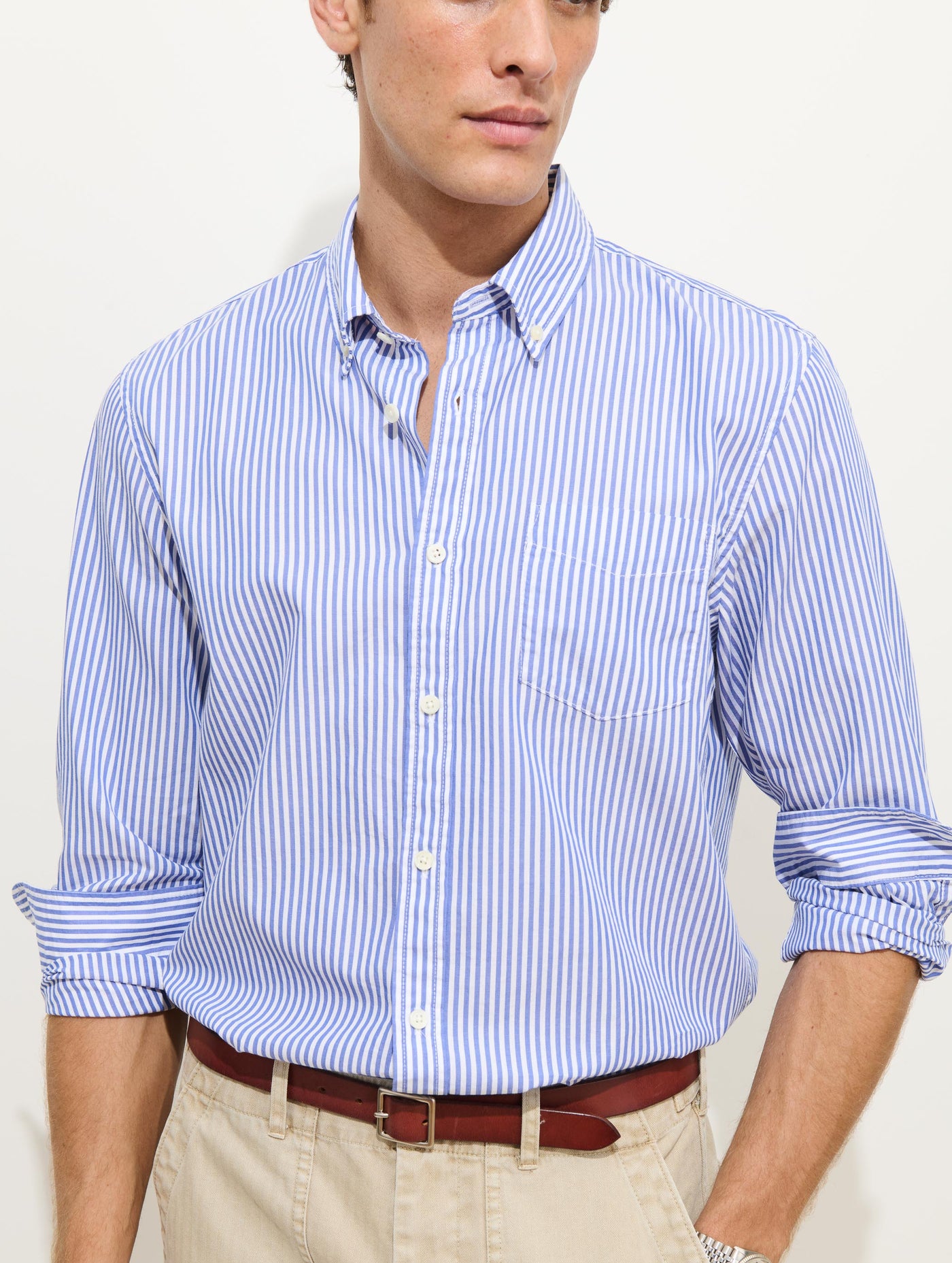 Mill Shirt In Stripe Portuguese Poplin