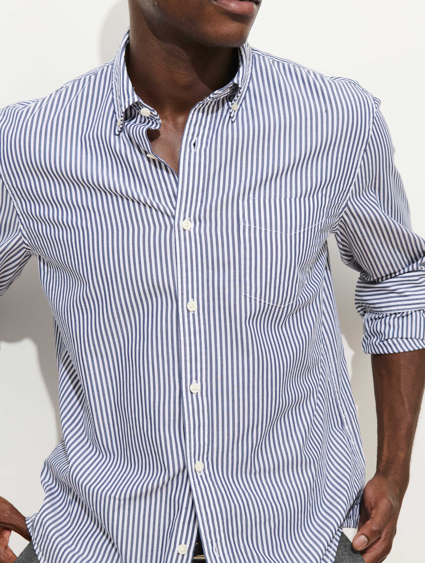 Mill Shirt In Stripe Portuguese Poplin