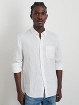Mill Shirt In Linen In White