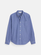 Mill Shirt In Stripe In Cobalt White
