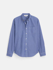 Mill Shirt In Stripe In Cobalt White