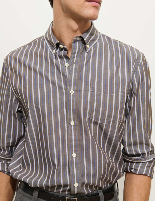Mill Striped Shirt In Cotton Poplin