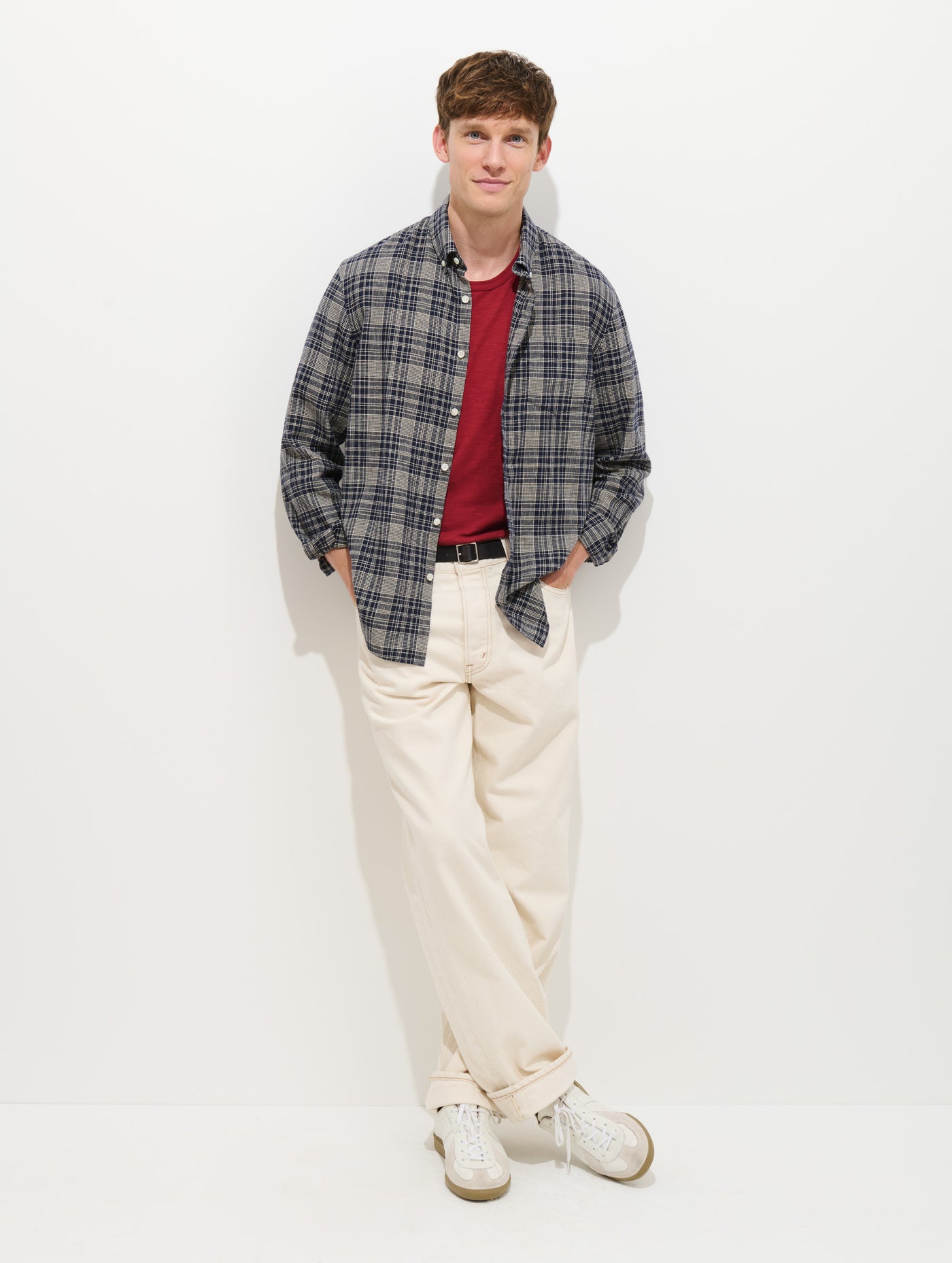 Mill Check Shirt In Linen Cotton