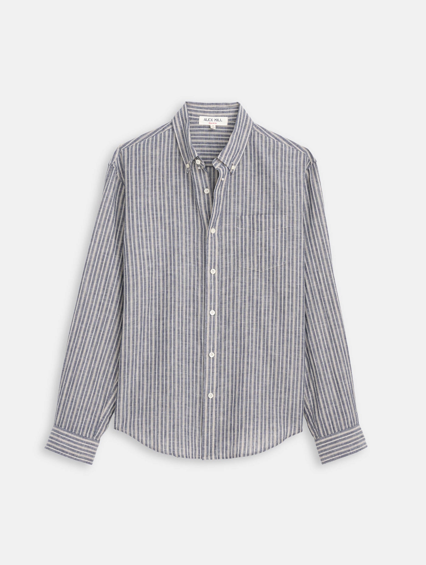 Mill Striped Shirt In Chambray