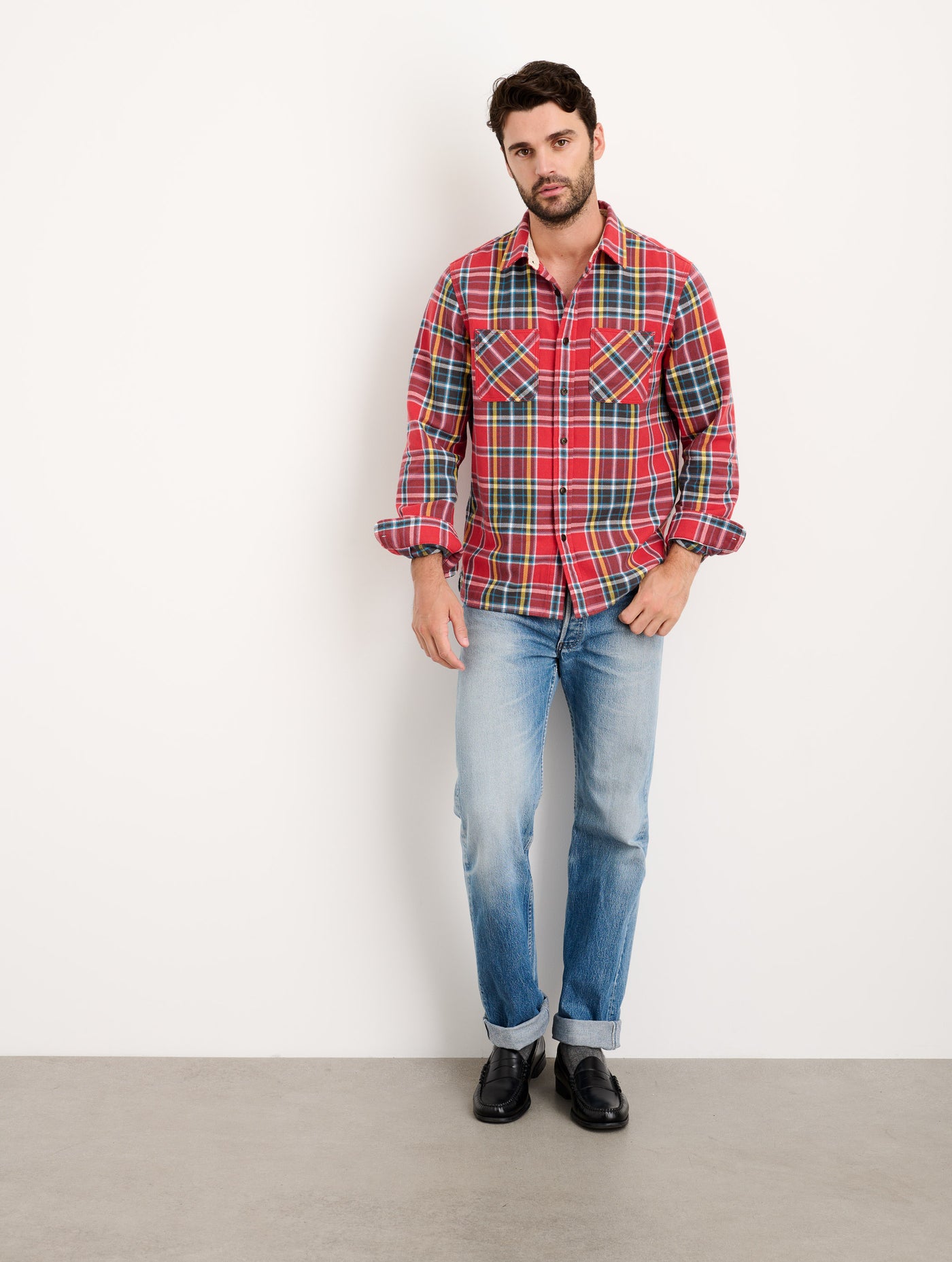 Chore Shirt in Red Plaid Flannel