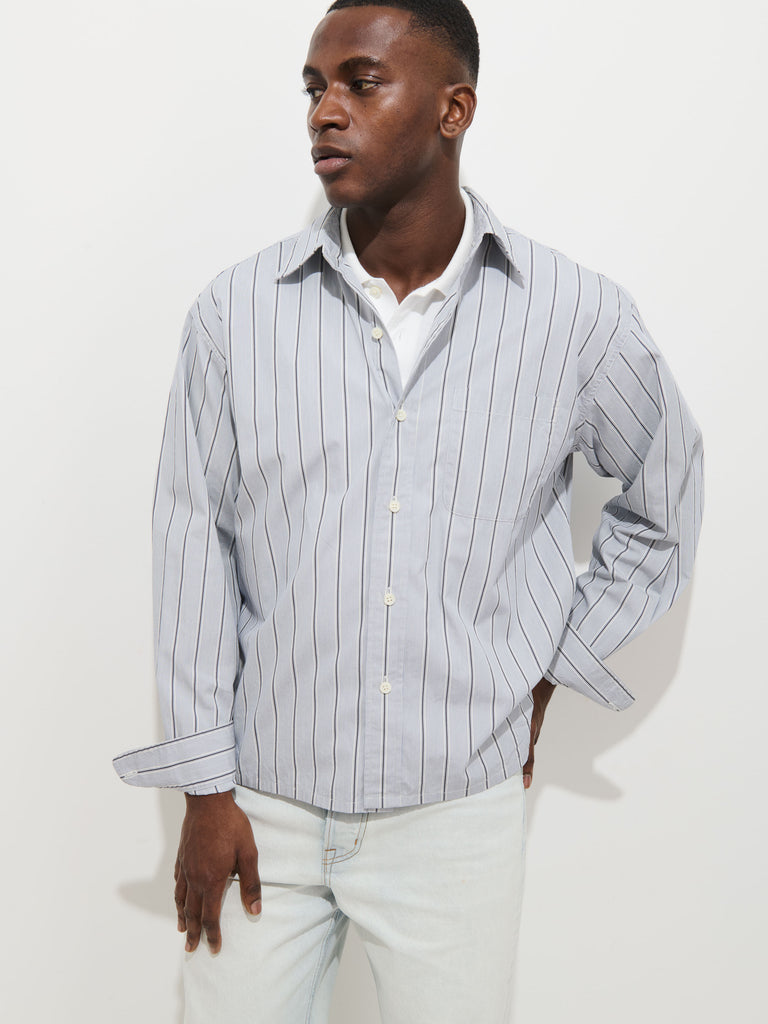 Franklin Striped Shirt In Cotton Poplin from Alex Mill - $185