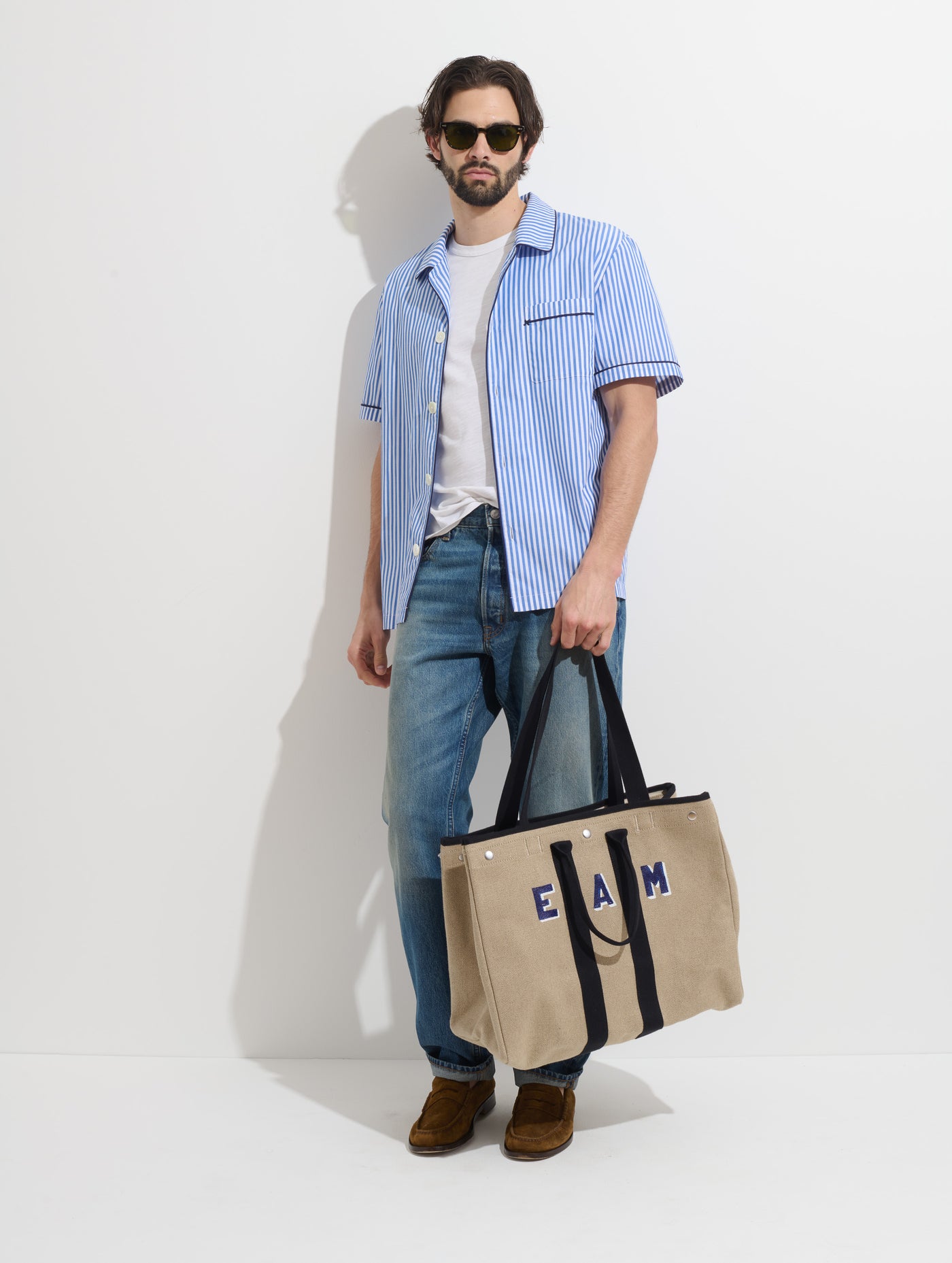 P'Jimmies Short Sleeve Sleep Shirt In Stripe