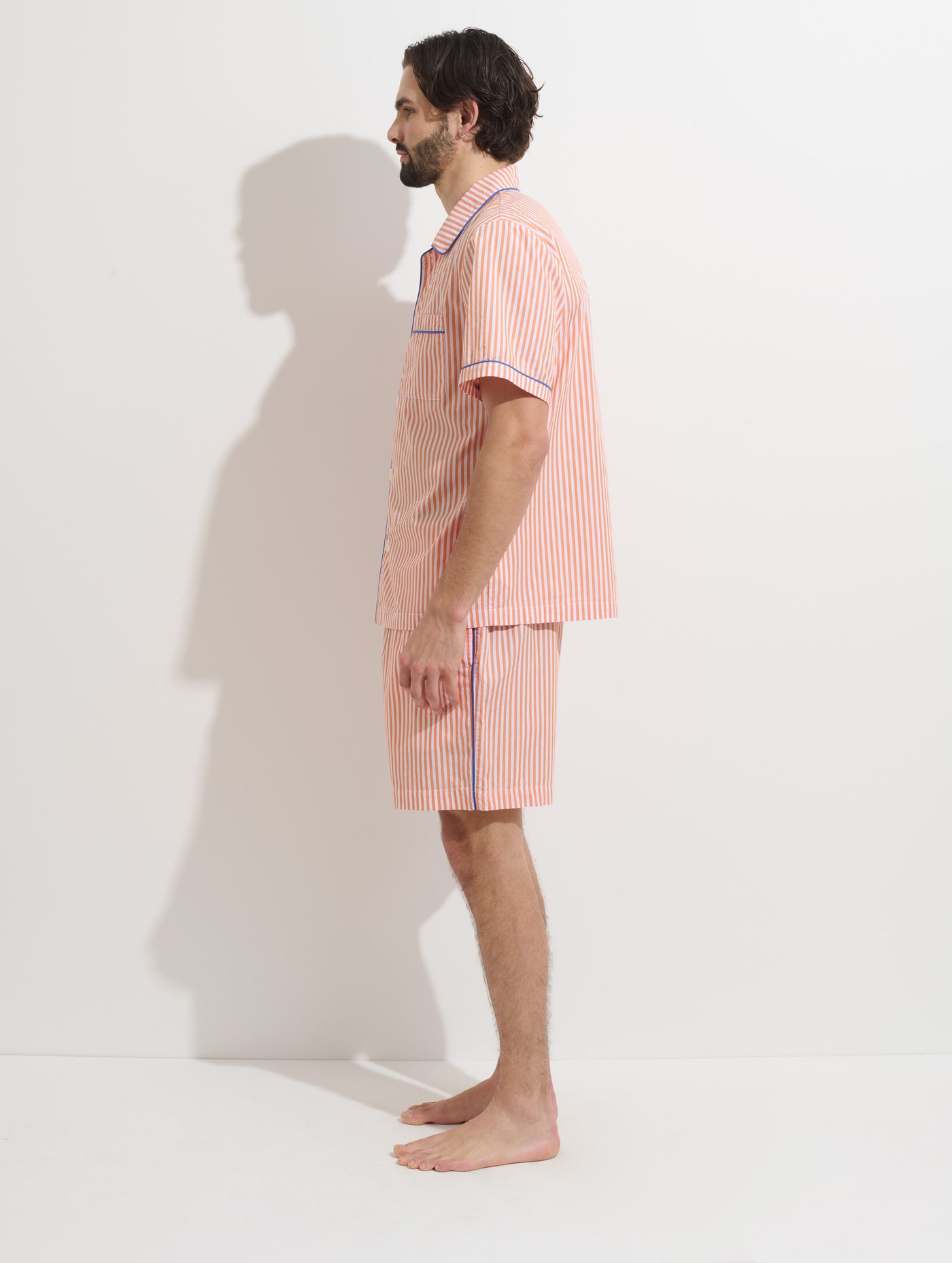 P'Jimmies Short Sleeve Sleep Shirt In Stripe