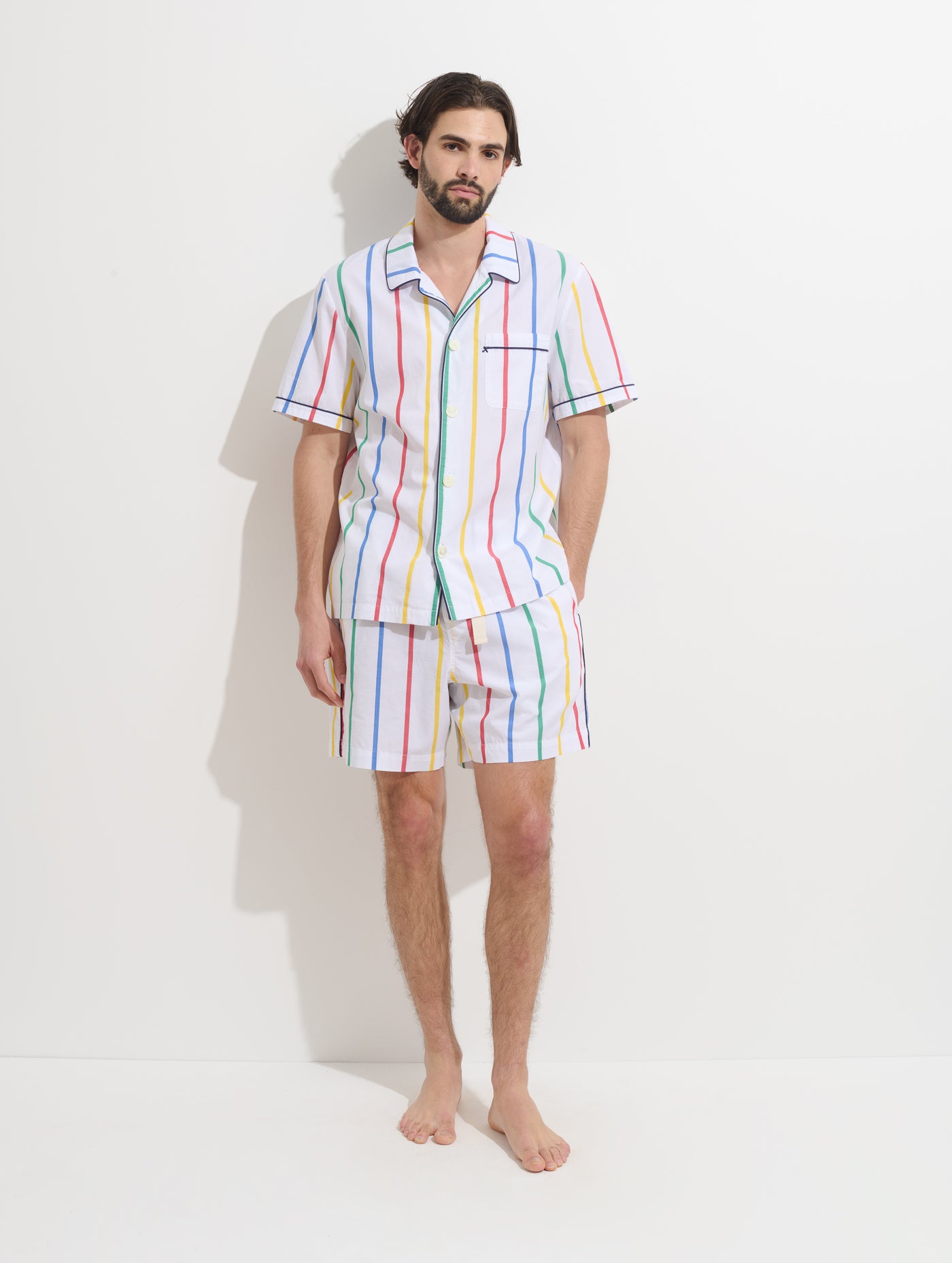P'Jimmies Short Sleeve Sleep Shirt In Stripe