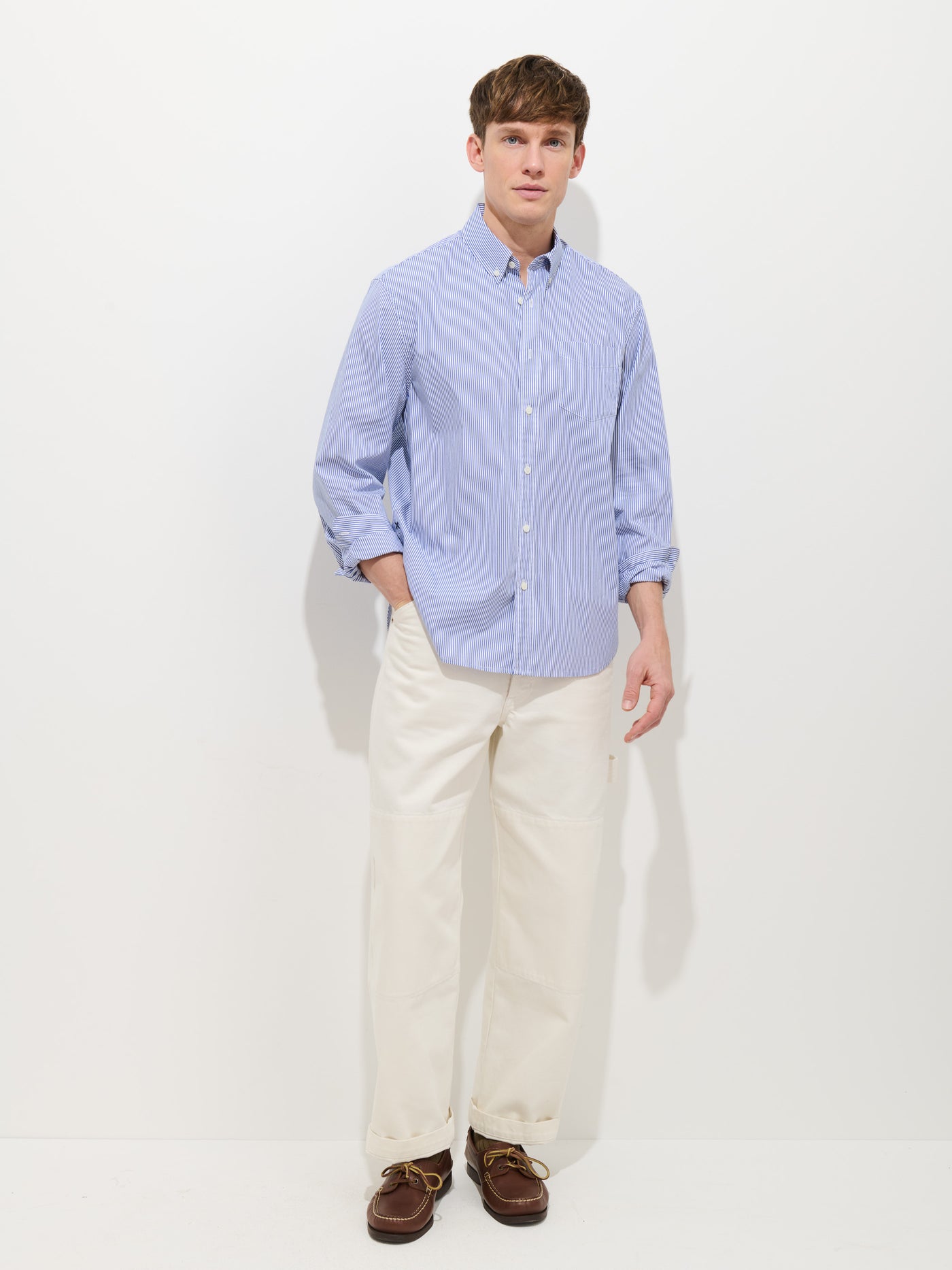 Mill Striped Shirt In Cotton Poplin
