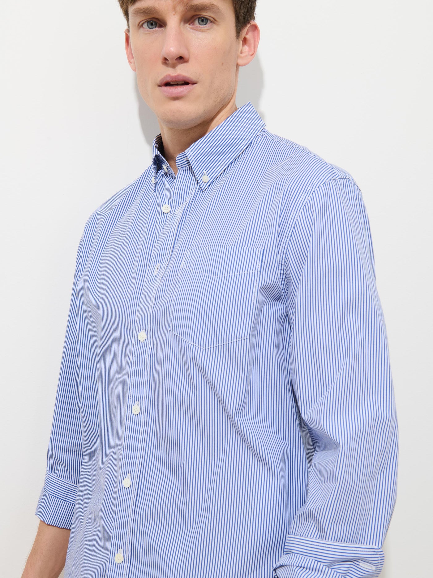 Mill Striped Shirt In Cotton Poplin