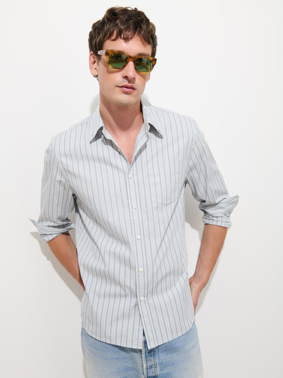 Mill Striped Shirt in Cotton Poplin