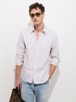 Mill Striped Shirt in Cotton Poplin