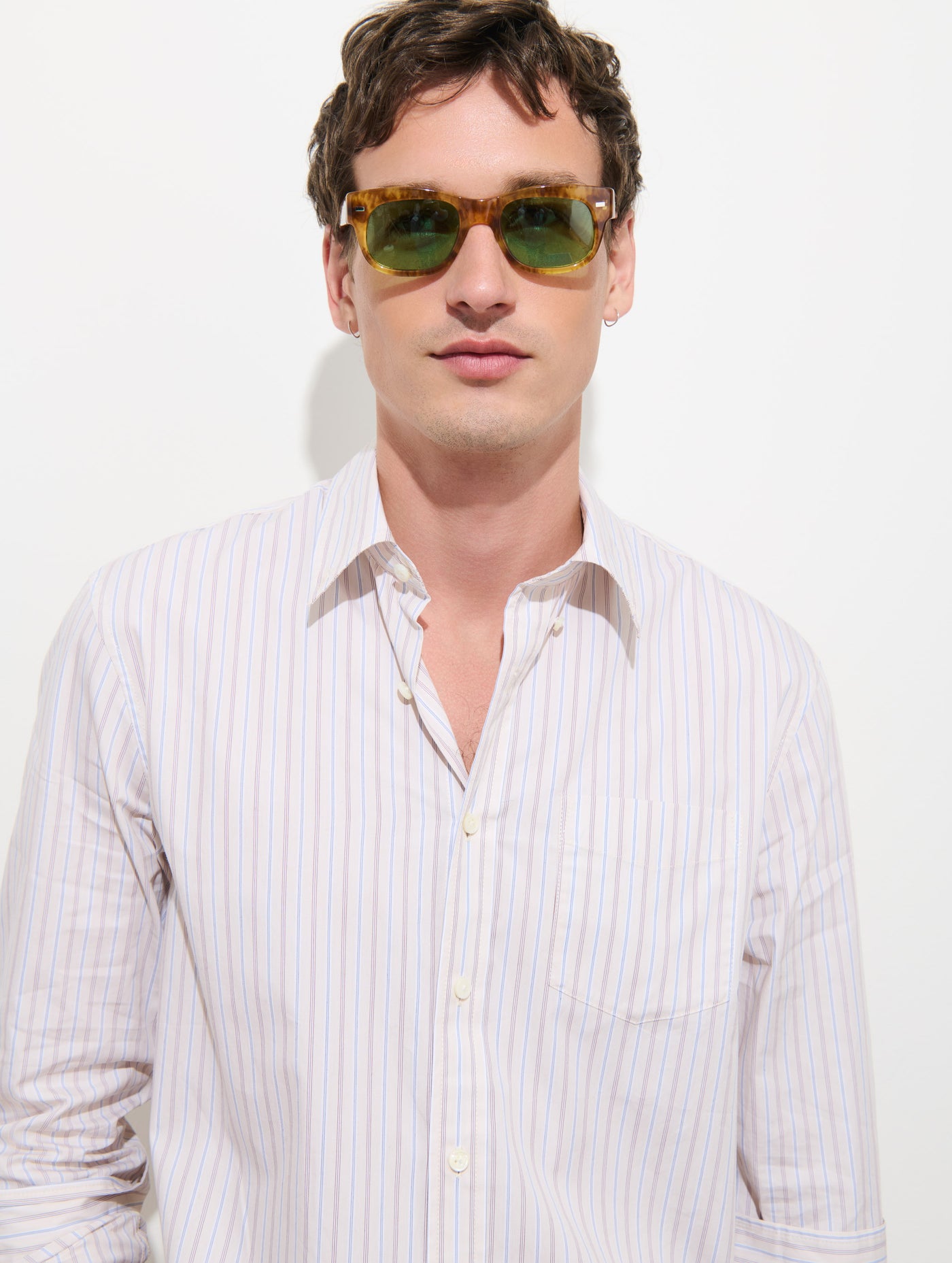 Mill Striped Shirt in Cotton Poplin