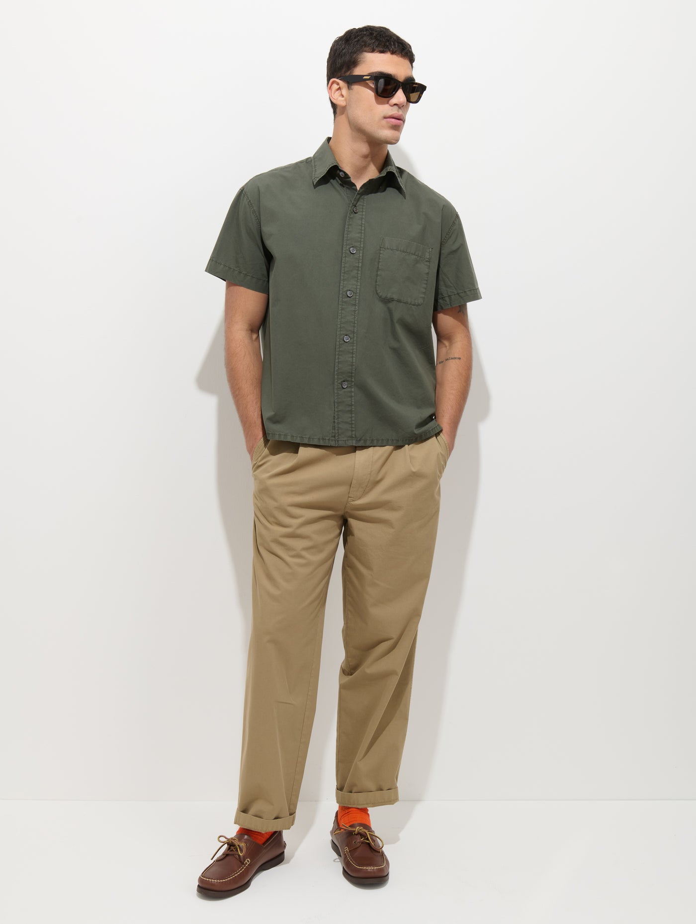 Franklin Short Sleeve Shirt In Paper Poplin
