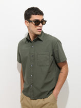 Franklin Short Sleeve Shirt In Paper Poplin
