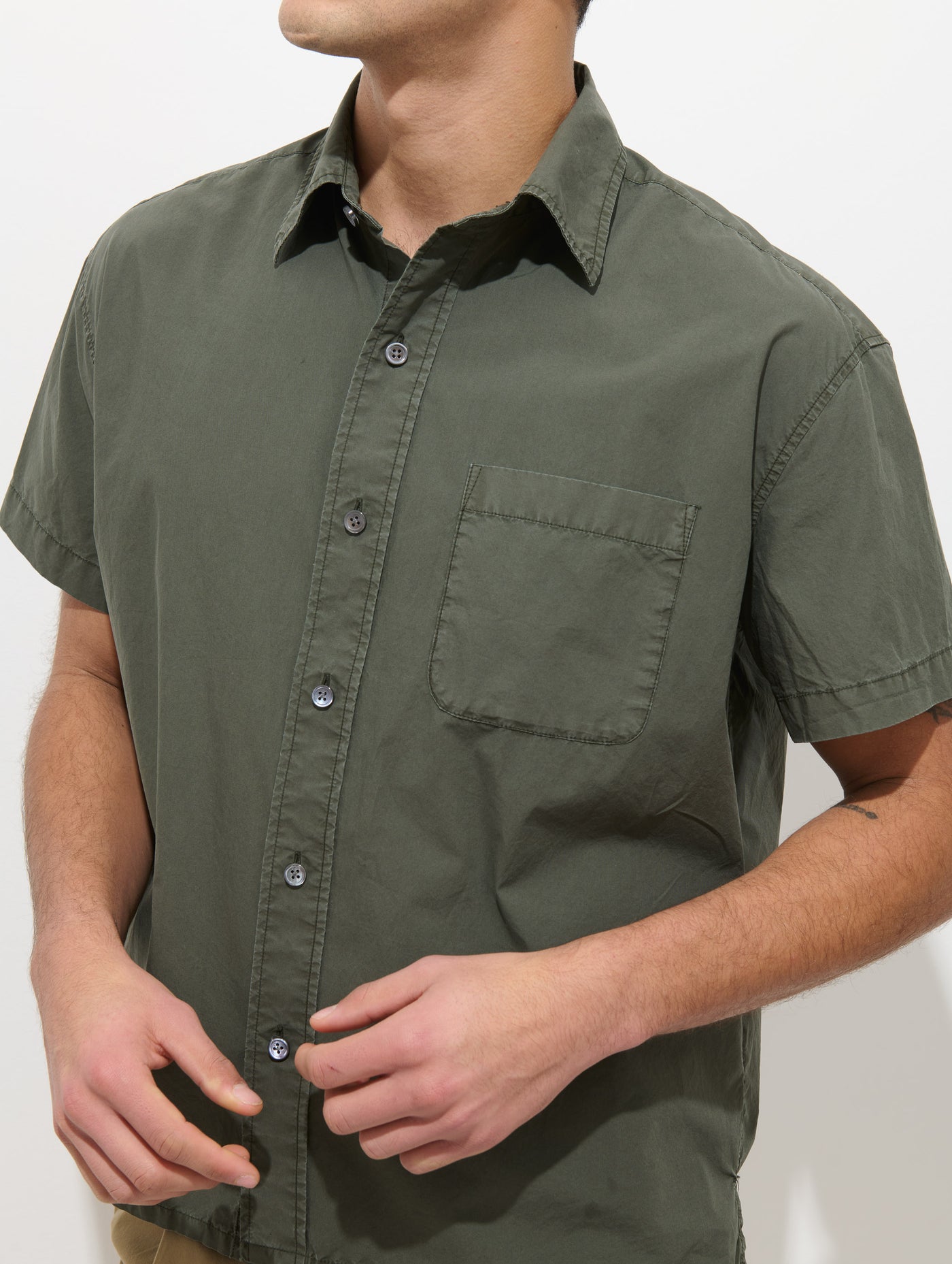 Franklin Short Sleeve Shirt In Paper Poplin