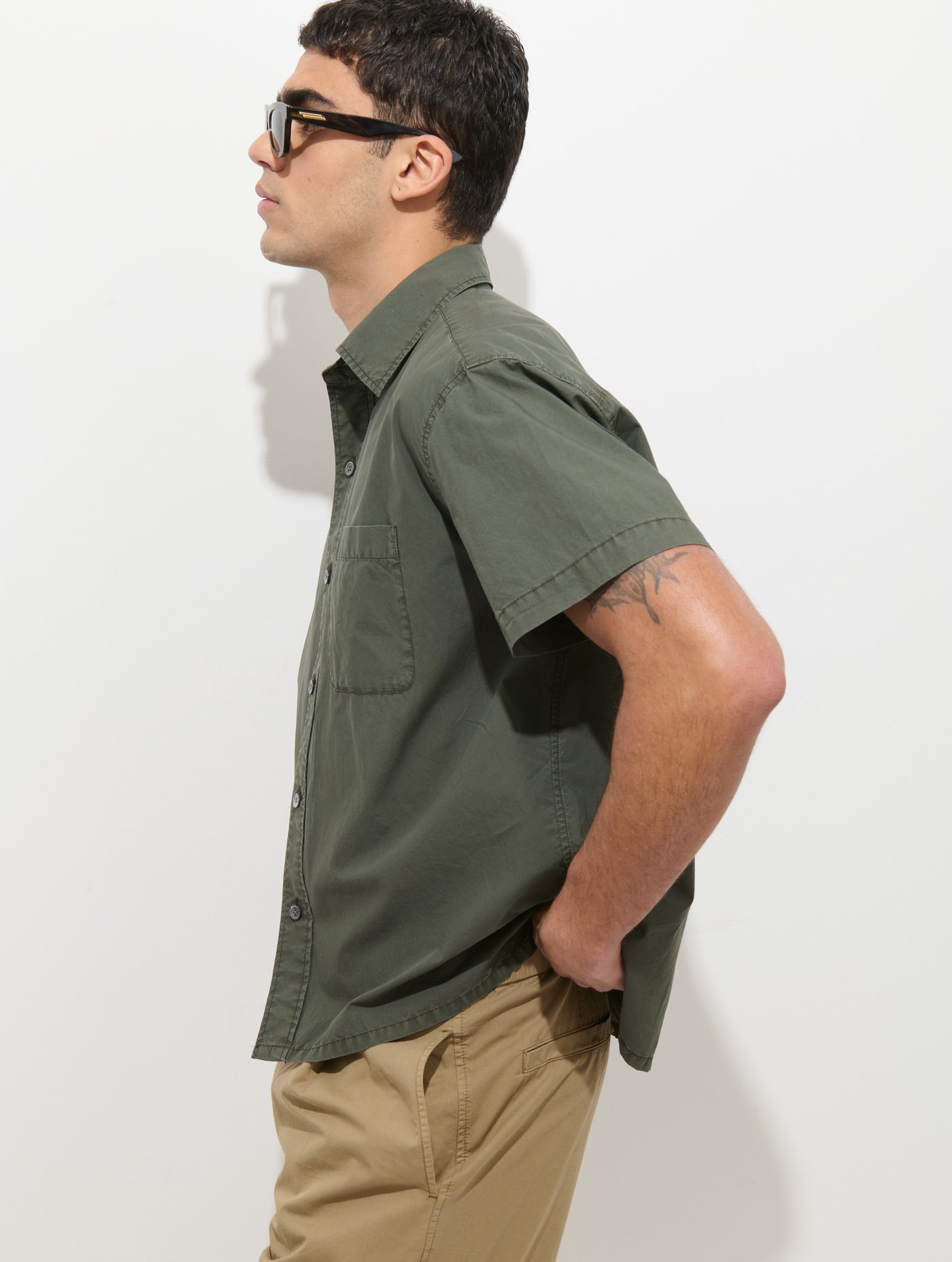Franklin Short Sleeve Shirt In Paper Poplin
