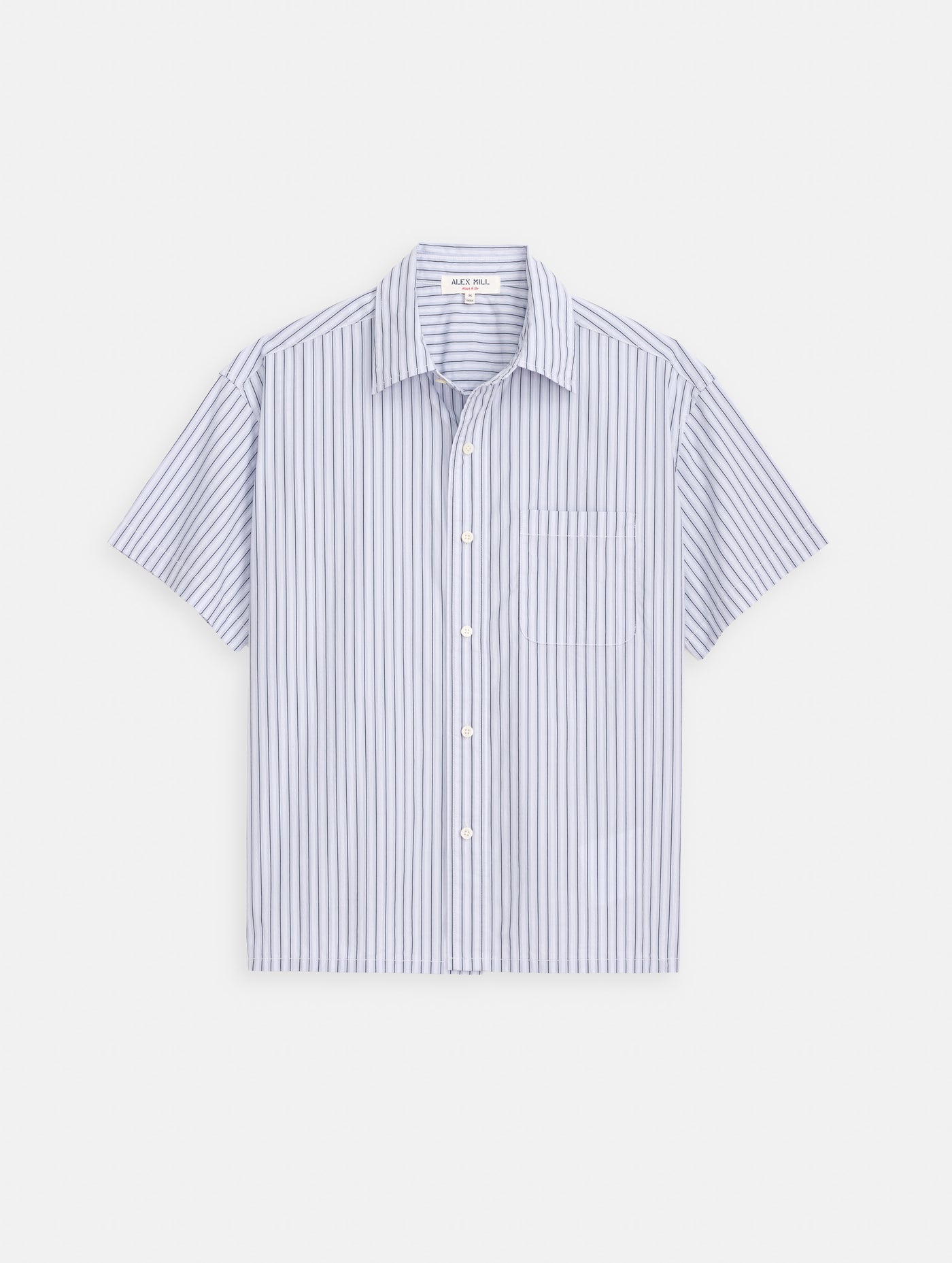 Franklin Striped Short Sleeve Shirt In Paper Poplin