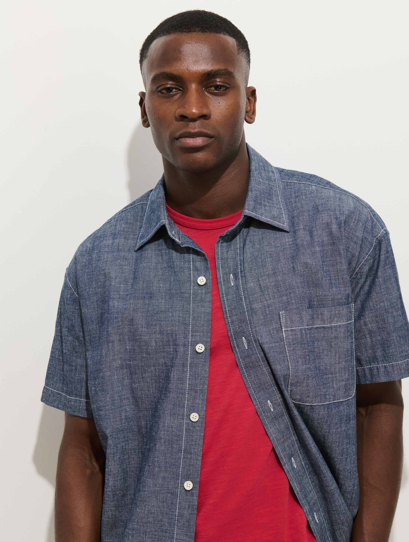 Franklin Short Sleeve Shirt In Chambray