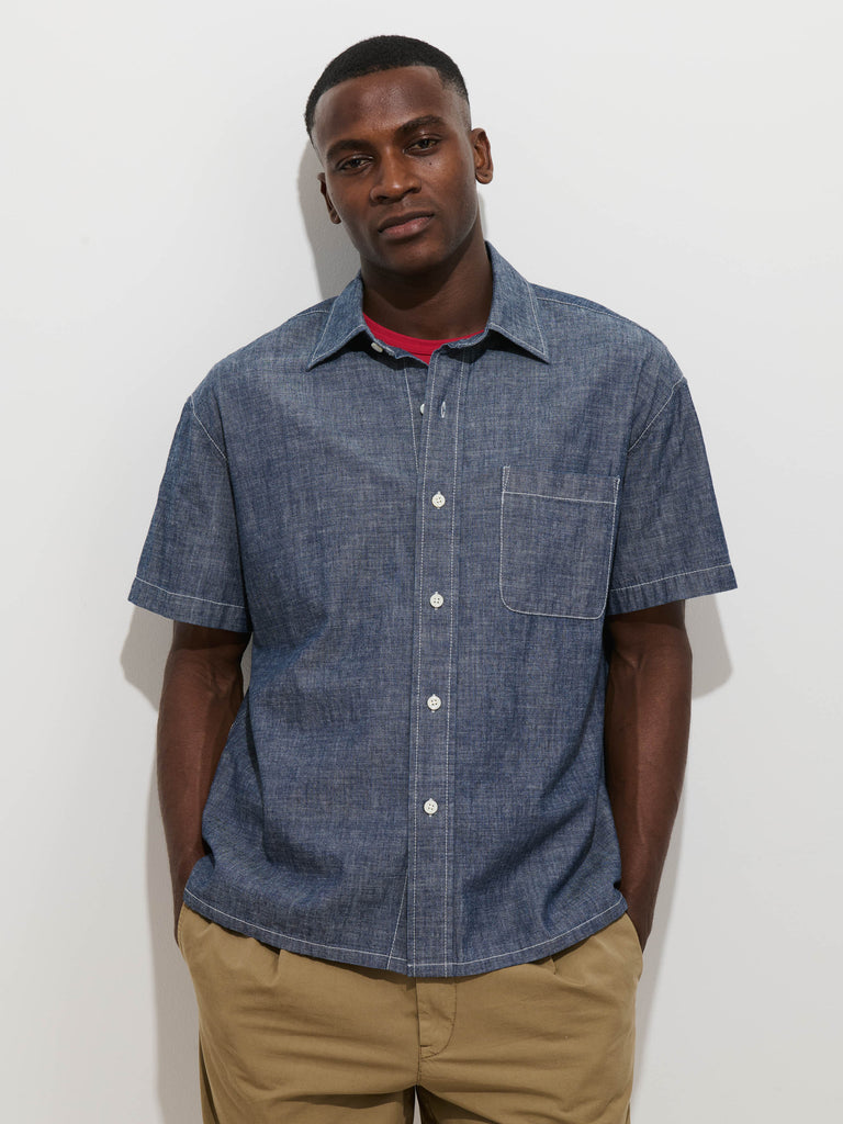 Franklin Short Sleeve Shirt In Chambray from Alex Mill - $155