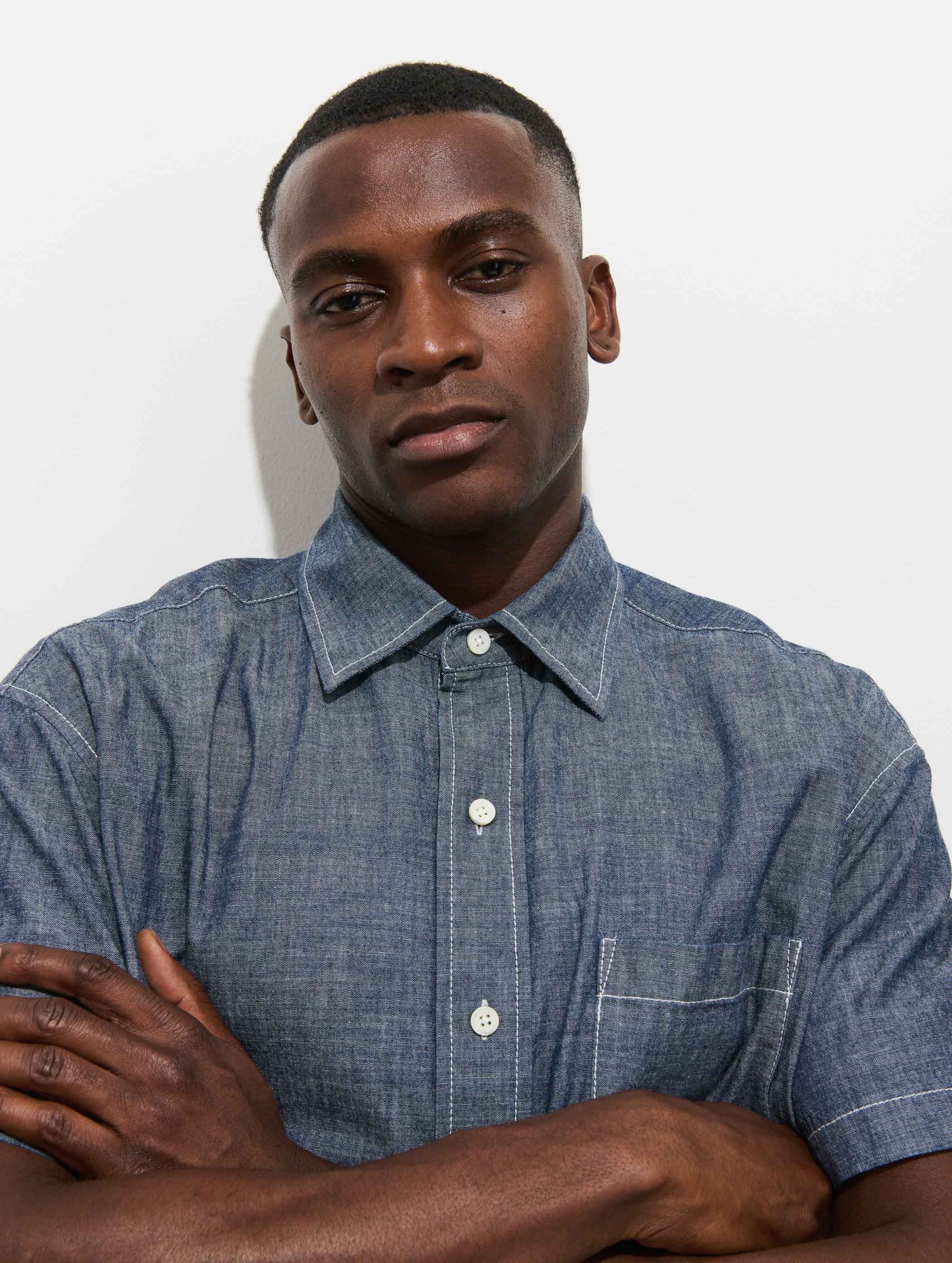 Franklin Short Sleeve Shirt In Chambray