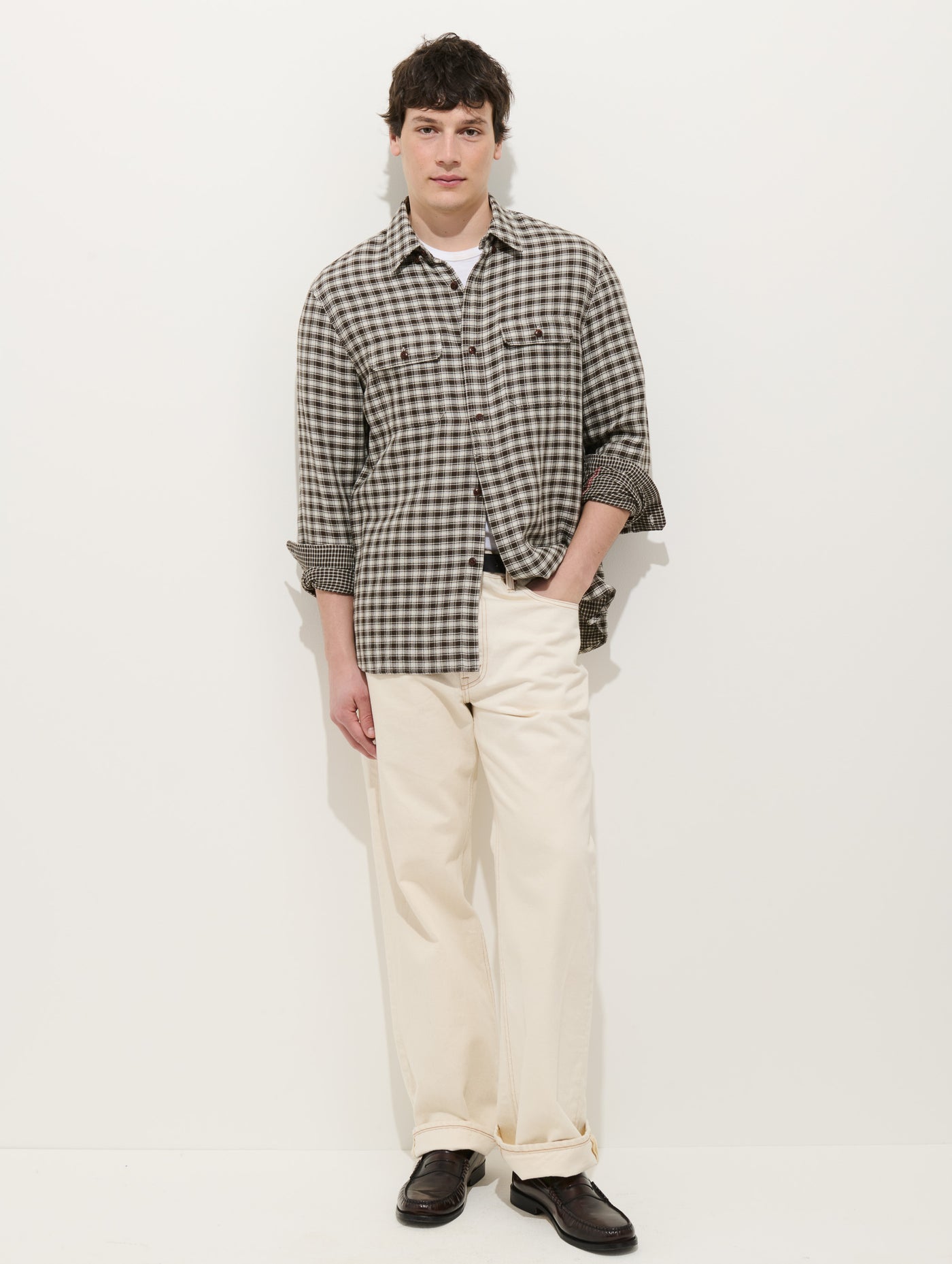 Mill Double Gauze Shirt In Cotton Plaid