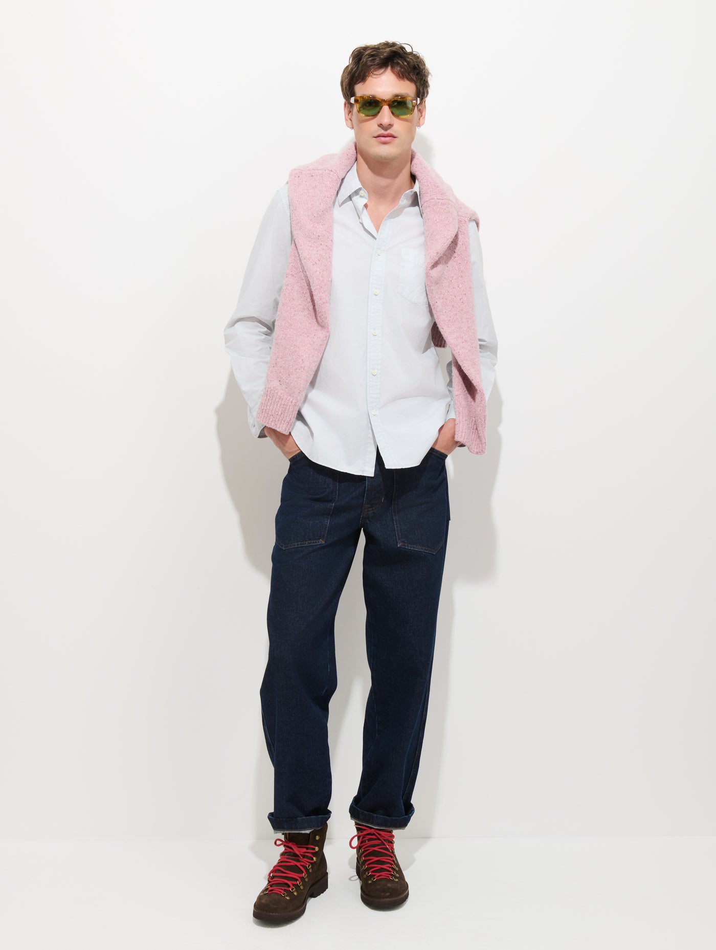 Mill Point Collar Shirt in Cotton Poplin