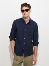Mill Point Collar Shirt in Cotton Poplin