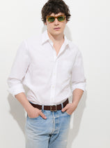 Mill Point Collar Shirt in Cotton Poplin