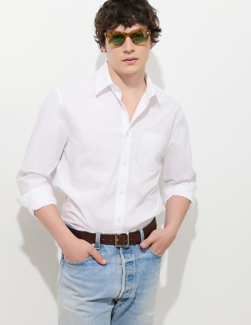 Mill Point Collar Shirt in Cotton Poplin